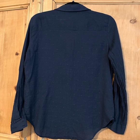 2 for $20 Zara Women’s Dark Blue Shirt with Red Polka Dots - Picture 3 of 4